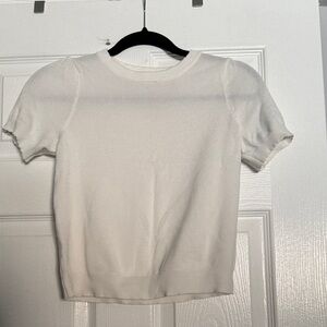 Elegant White Short Sleeve Women's Top